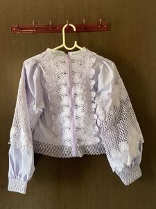 PUFF SLEEVES NET TOP