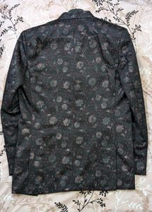 Bandhgala Festival &amp; Wedding Blazer (Black Maroon)