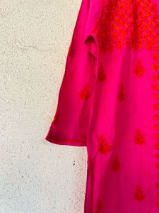 Vibrant Pink Embroidered Kurta