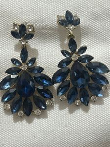 Stunning Blue Crystal Drop Earrings