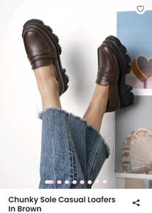 Littlebox Chunky Sole Brown Loafers