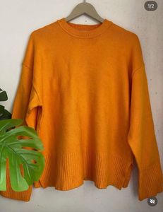 Bright Orange Knit Sweater