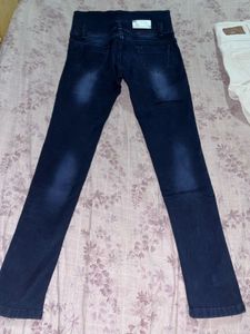 Dark Wash Flare Jeans with Embellishments