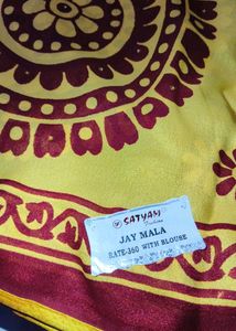 New Yellow With Maroon Combination Saree
