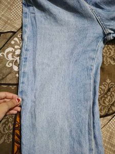 Straight Leg Light Wash Blue Jeans