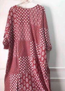 Maroon rust color kantha work Kurti