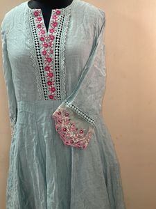 Beautiful Blue Embroidered Kurta