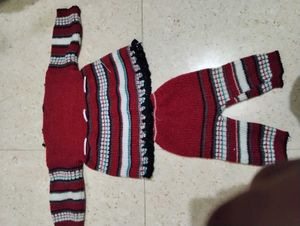 Cute Striped Knit Sweater and Pants Set