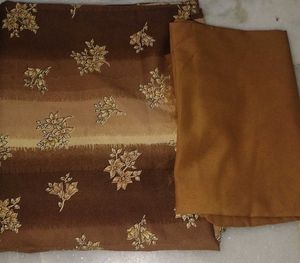 Brown Floral Dress Material