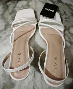 SHEIN White Strappy Kitten Heel Sandals