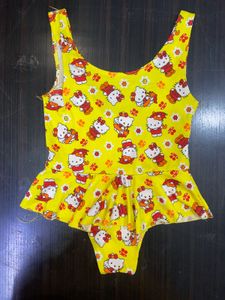 Red &amp; White Striped Bikini for kids