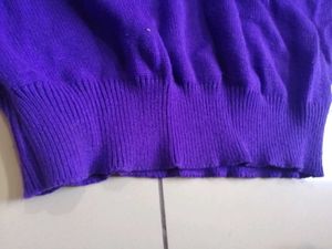Purple Beaded Rose Sweater