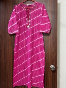 Pink Striped Kurta & Dupatta