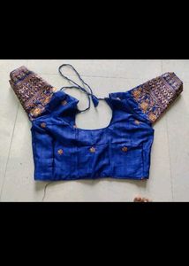 Royal Blue Embroidered Blouse