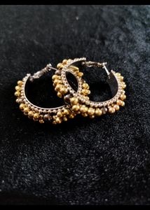 Boho Beaded Hoop Earrings