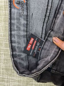 Men's Washed Grey Denim Jeans