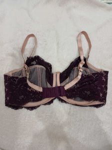 Elegant Purple Lace Bra