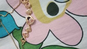 Charming  golden Heart Bracelet with american diam