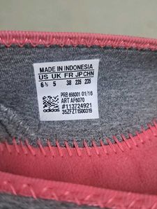 Adidas Grey &amp; Pink Slip-On Flats