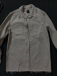 Original Imported ZARA Overshirt–Vintage Stone B