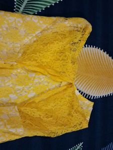 Bright Yellow Lace Kurta