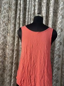 Coral V-Neck Sleeveless Top