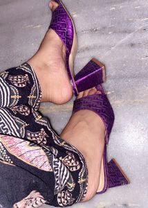 Stylish Purple Block Heels