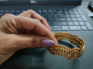 Adjustable Uncut Diamond Look Alike Bangle