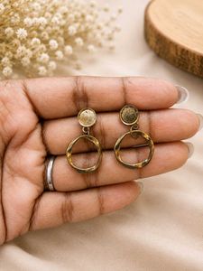 Vintage-inspired gold hoop earrings