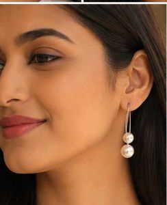 Elegant Double Pearl Drop Earrings