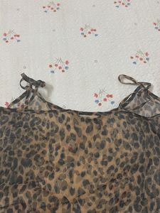 Sheer Leopard Print Cami Top