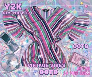 Y2K Striped V-Neck Top