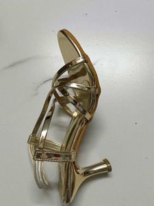 Stylish Gold Strappy Heels