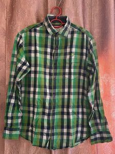 Men's Green Plaid Long Sleeve Shirt