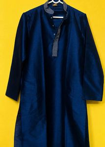 Manyavar Men's Royal Blue Kurta