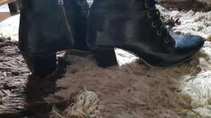 Chic Black Lace-Up Ankle Boots