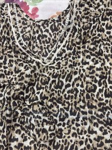 Leopard Print V-Neck kaftan top