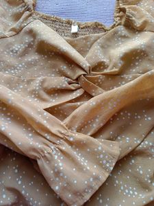 Tan Polka Dot Long Sleeve Top