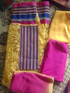 Embroidered Dress Material with linning