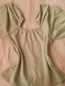 Light Green Puff Sleeve Top