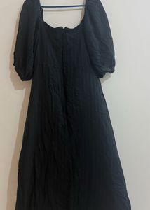 Chic Black Puff Sleeve Maxi Dress