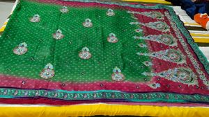 beautiful 2 shaded sari with blouse