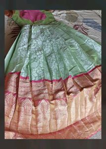 Elegant tissue Silk gown with duppatta Set