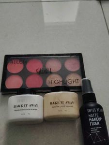 Makeup Kit: Blush, Powder & Fixer