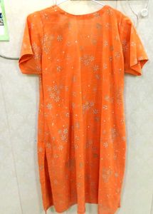 Orange Embroidered Kurta with salwar