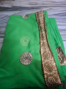 Vibrant Green Embellished Saree