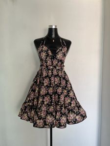 Floral Halter Neck Mini Dress