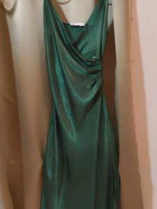 ZARA Emerald Green Slip Dress