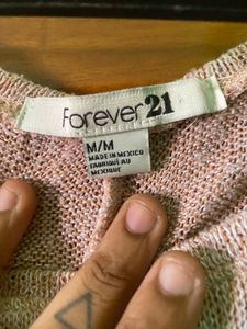 Women's Pink Marled Knit Top