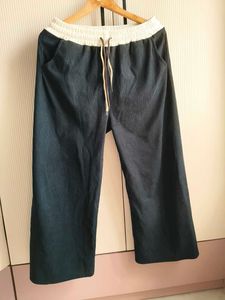 Black wide leg low waist pants
